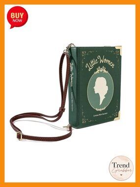 Book Shaped Crossbody Bag, Vegan Leather Book Wallet, Shoulder Purse